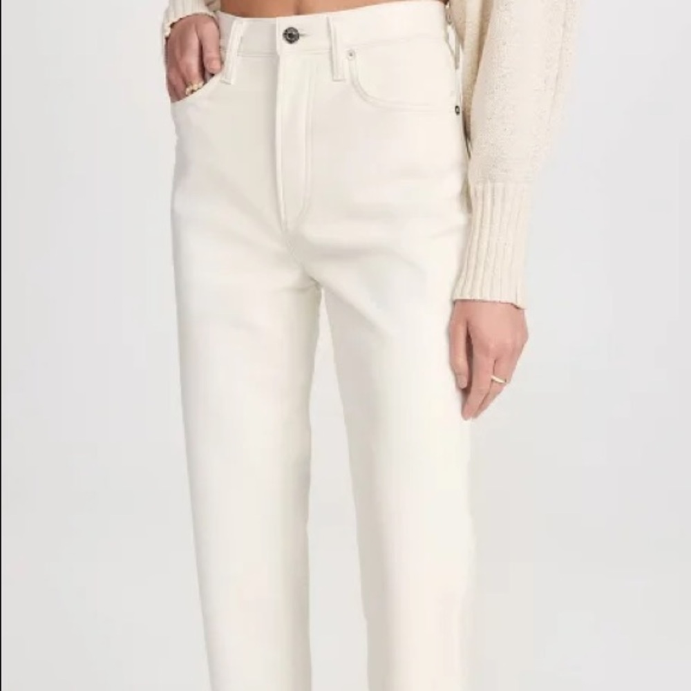 AGOLDE White 90's Pinch Waist Leather Pants